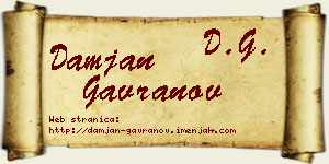 Damjan Gavranov vizit kartica